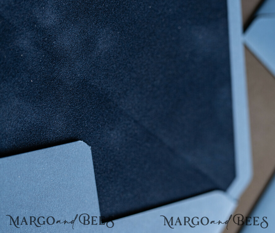 WEDDING INVITATIONS Velvet Envelopes  navy envelopes for invitations with velvet liners, a7 handmade  Envelopes with velvet liner for Wedding cards