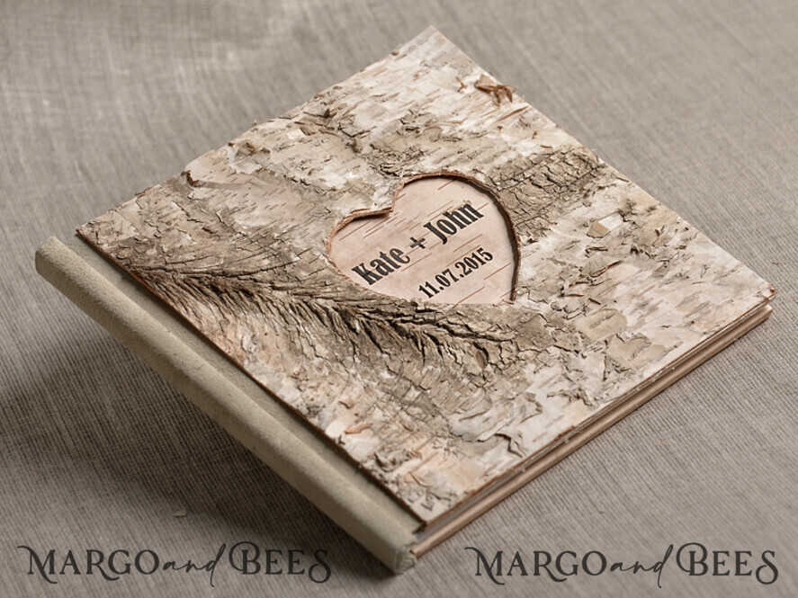 Rerto wedding guestbook, Engraved Rustic Instax Wedding Photo Guestbook  Wooden Boho Instax Wedding Book