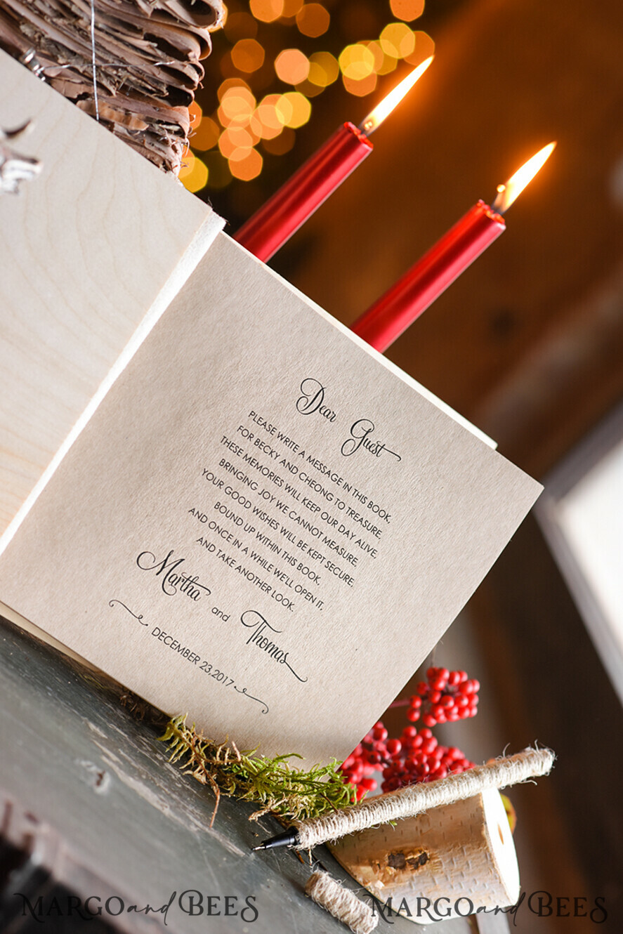 Personalized Christmas Memories Book Rustic Christmas Family Keepsake  Hardcover Blank Page Book Gift for Newlyweds 