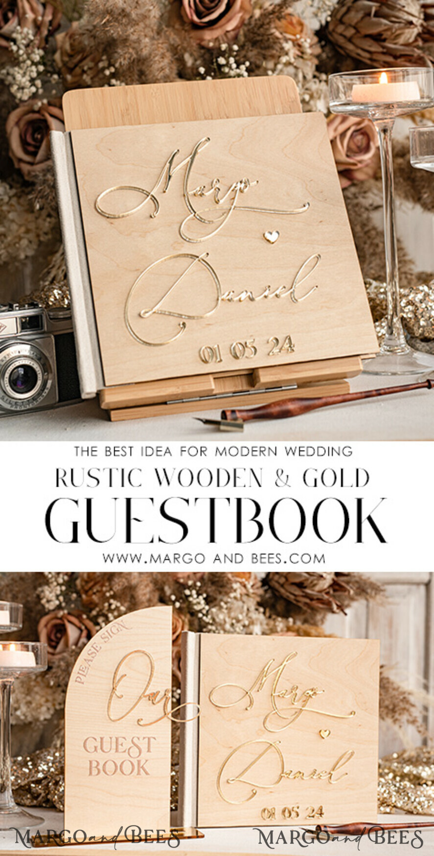 Rustic Birch Wooden Card Box with Lock - Personalize with Your Unique Touch  - Secure Your Precious Wedding Cards in Style - Perfect for Wedding Holder