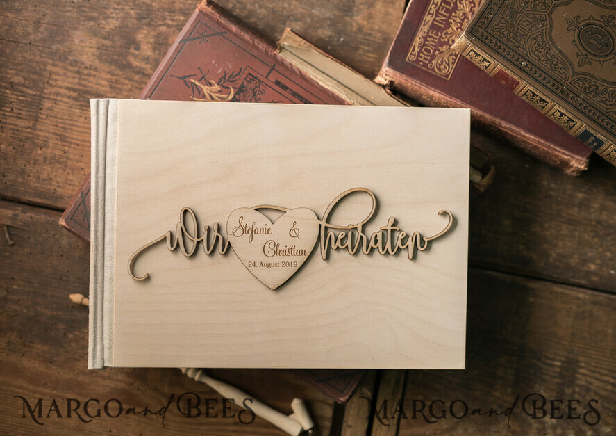 WEDDING GUEST BOOKS Wooden Rustic Guestbooks Preonalised wedding Guestbook, Wooden Album Boho Photo Booth Engraved Wood Book Boho Instant Photo Book