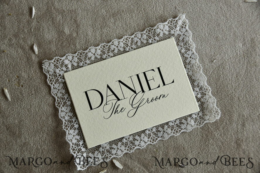 PLACE CARDS / TABLE CARDS Lace Romantic Lace Blush Pink Wedding Place Cards with Blush Pink Ribbon, Elegant Name Tags for Your Wedding Tables, Blush Pink Weddign Stationery, Gorgeous Cards