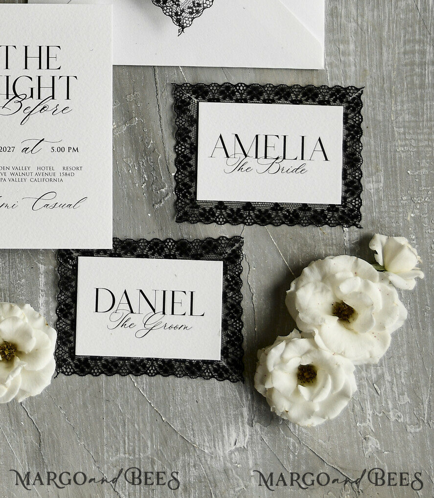 PLACE CARDS / TABLE CARDS Lace Romantic Lace ivory Wedding Place Cards, Elegant Name Tags for Your Wedding Tables, 