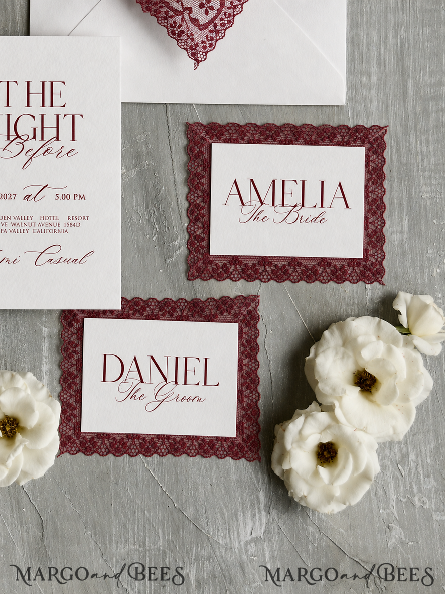 PLACE CARDS / TABLE CARDS Lace Romantic Lace ivory Wedding Place Cards, Elegant Name Tags for Your Wedding Tables, 
