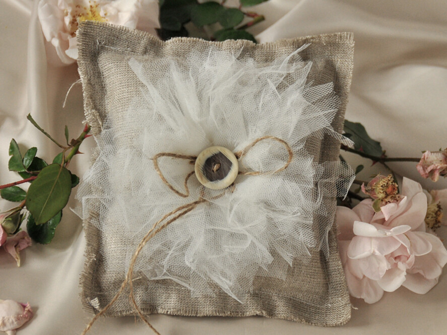 Rustic ring sale bearer pillow