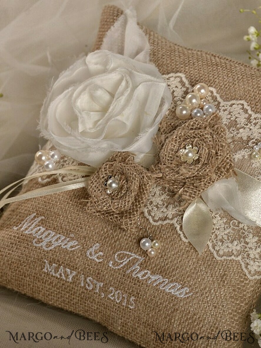 Embroidered wedding pillows hotsell