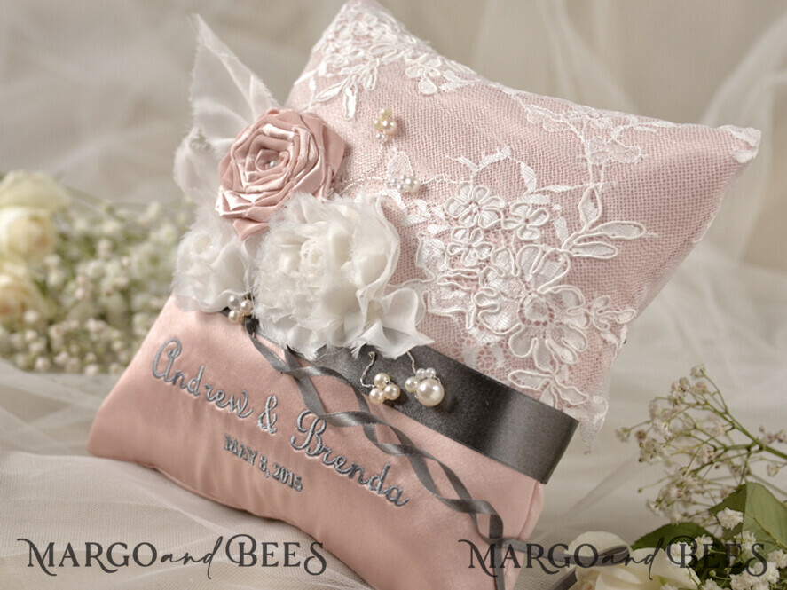 Rose gold ring bearer pillow new arrivals