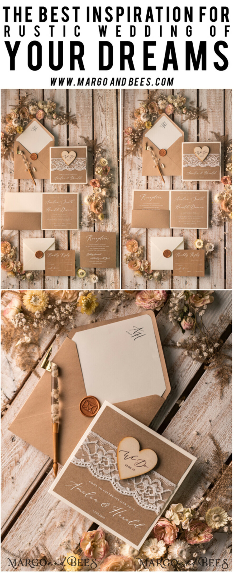 Beige Floral Wedding Scrapbook Paper, 8 Wedding Papers