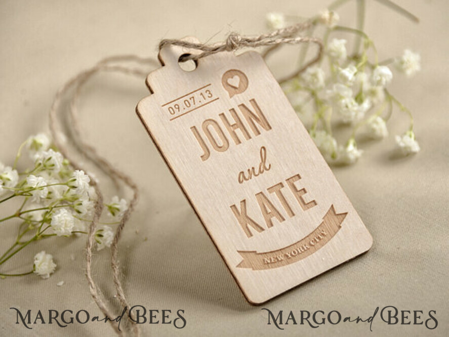 Engraved Wooden Wedding Gift Tags