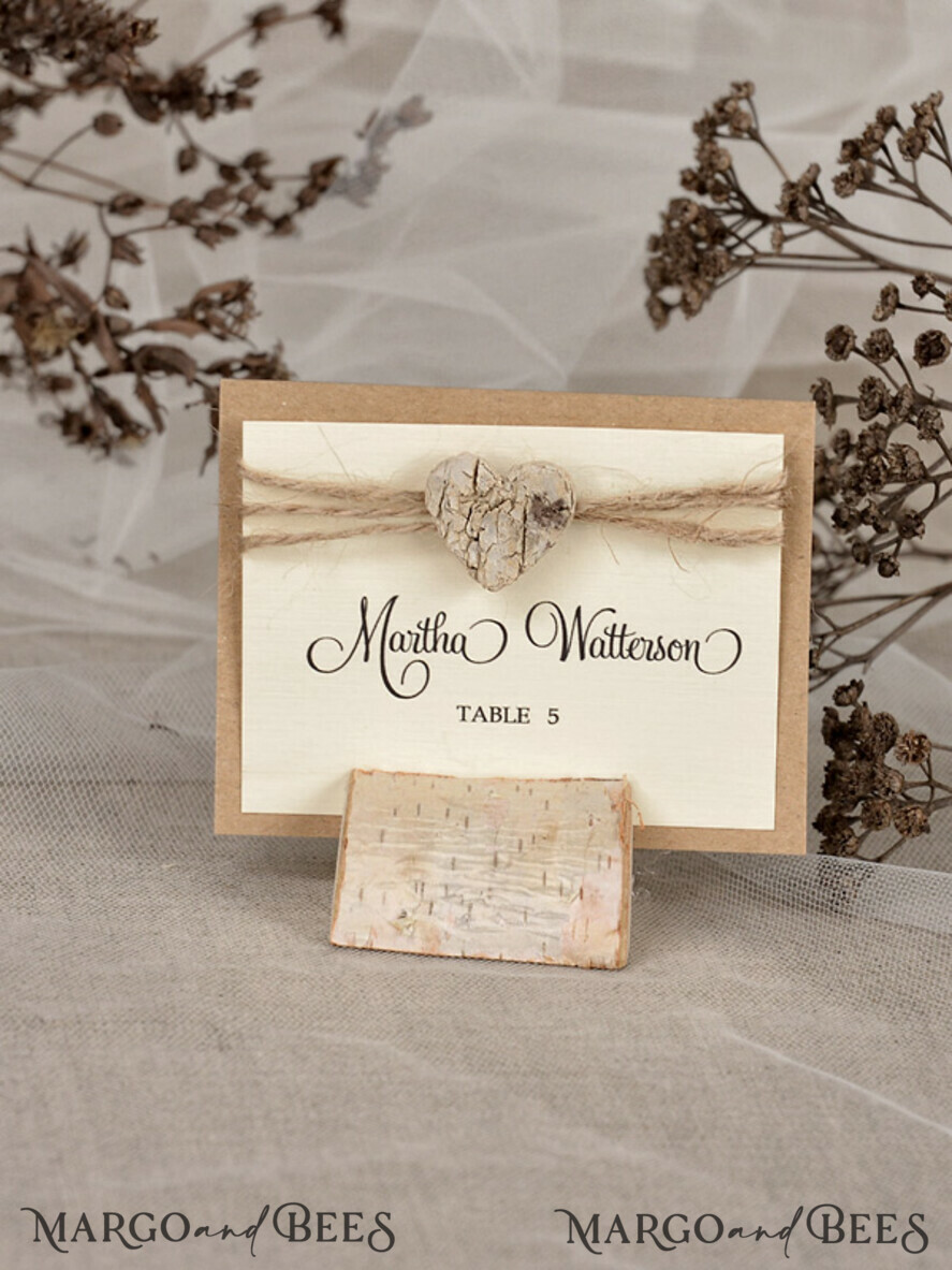 Rustic place card outlet holders for weddings