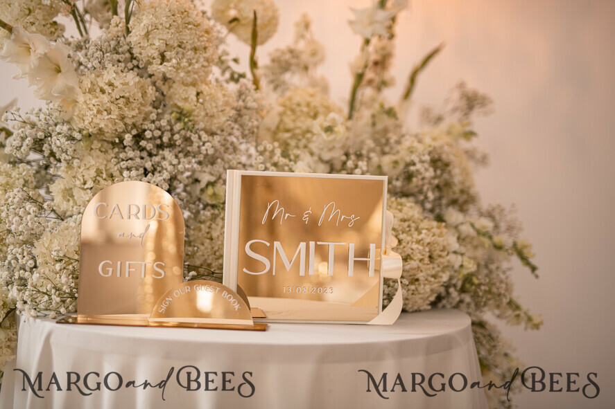 gold mirror wedding guestbook set 9