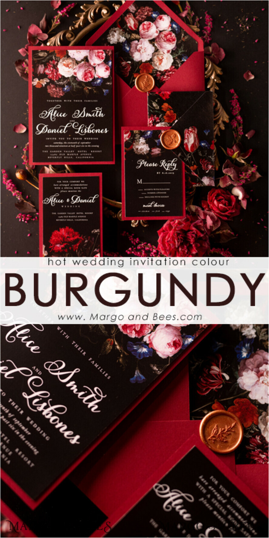 WEDDING INVITATIONS floral / boho / watercolor flowers