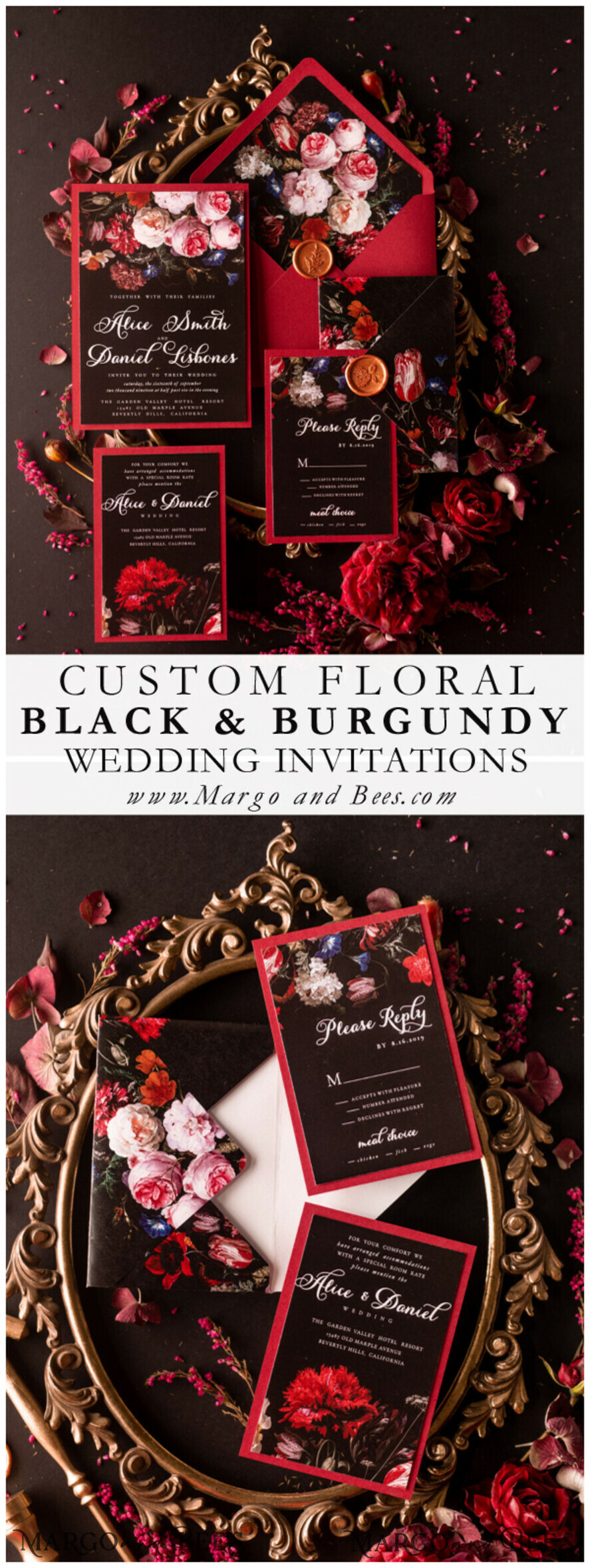WEDDING INVITATIONS floral / boho / watercolor flowers