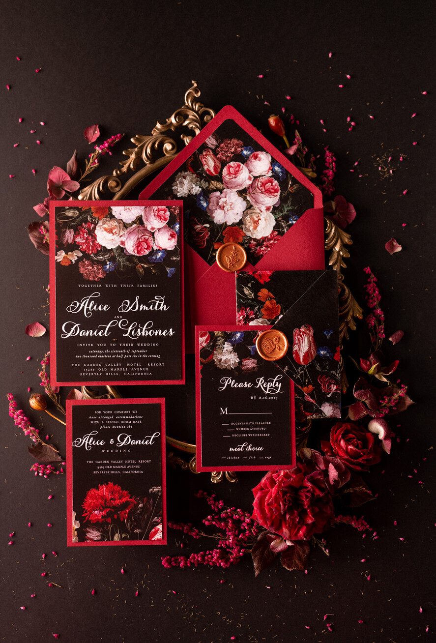 WEDDING INVITATIONS floral / boho / watercolor flowers