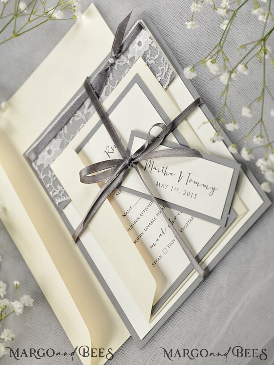 Wedding invitation lace wrap hotsell