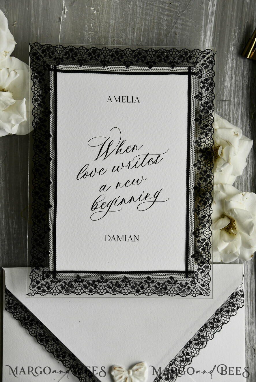 WEDDING INVITATIONS vintage lace/ rustic lace Personalized Golden Wedding invitations Vintage Lace Invites Ivory