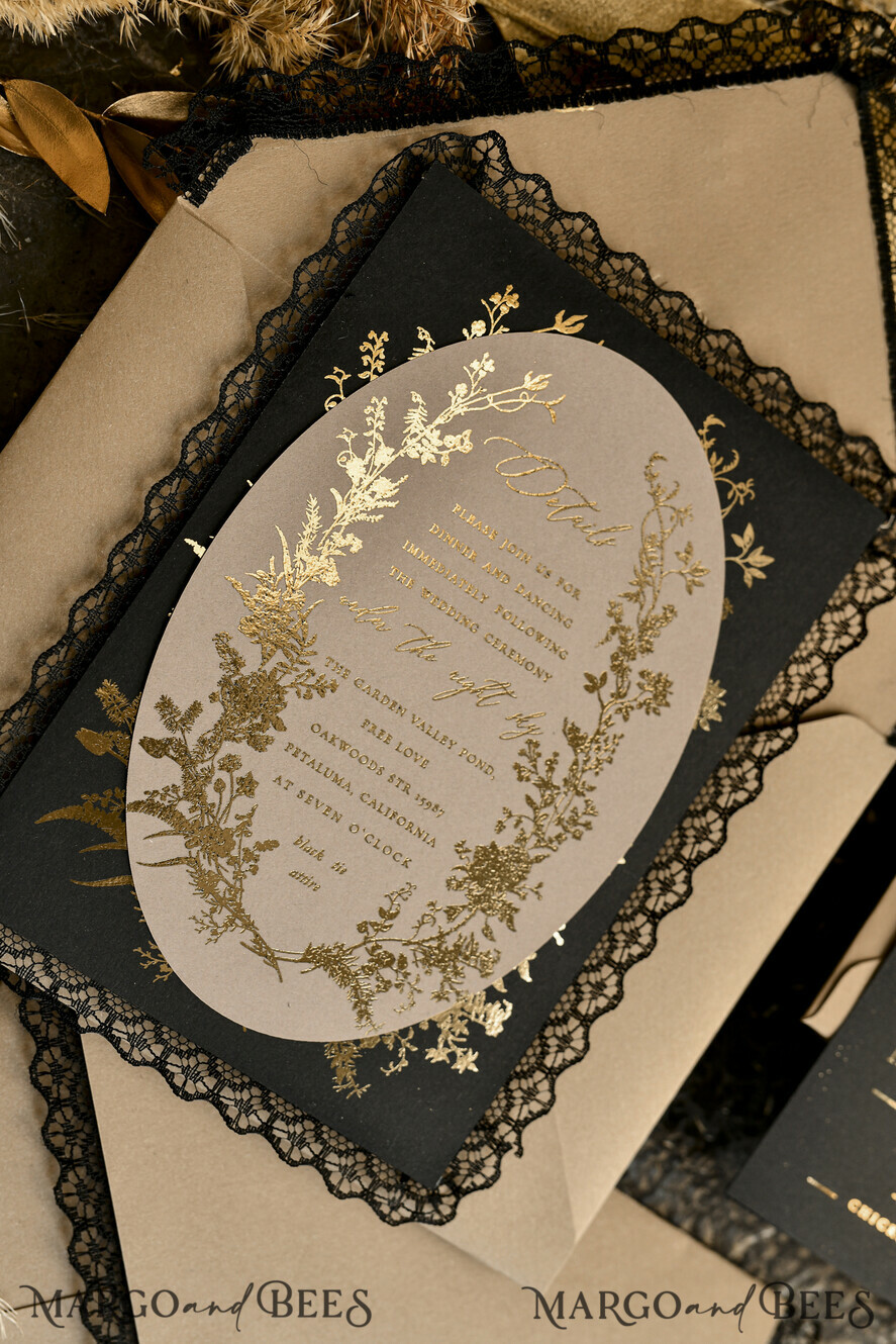 HOCHZEITS EINLADUNGEN vintage Spitze / rustikale Spitze Personalisierte Einladungen zur Goldenen Hochzeit Vintage Spitze Einladungen Elfenbein