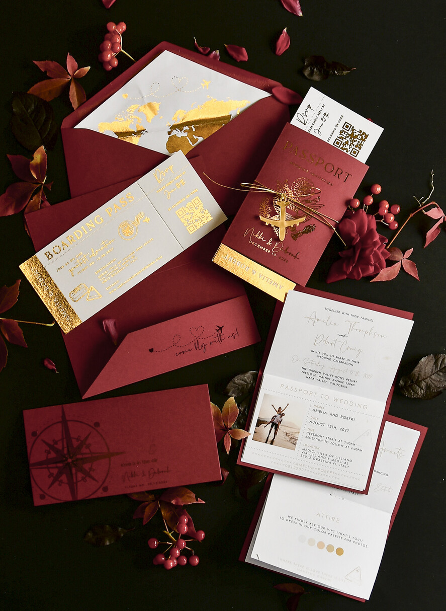 WEDDING INVITATIONS passport to love/ beach wedding invites  Gold beige Passport Wedding Invitation, Golden Wedding Cards Boarding Pass, Bespoke Travel Passport Wedding Invitations Abroad, Destination Greece Wedding Invites, Travel Map Wedding Stationary,  World map 