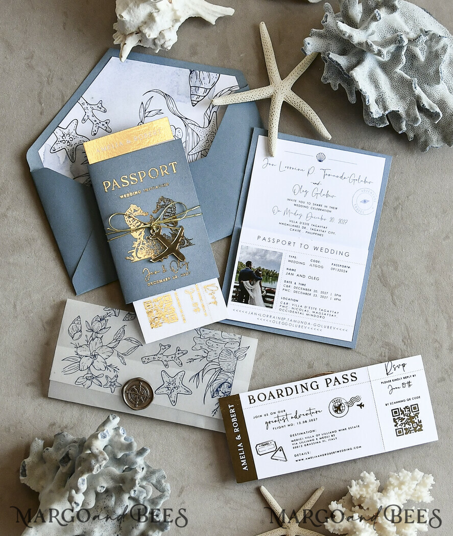 WEDDING INVITATIONS passport to love/ beach wedding invites  Sage Green Passport Wedding Invitation, Wedding Cards  Boarding Pass,  Tuscany Passport Wedding Invitations  Abroad, Destination Wedding Invites, Travel Map Wedding Stationary