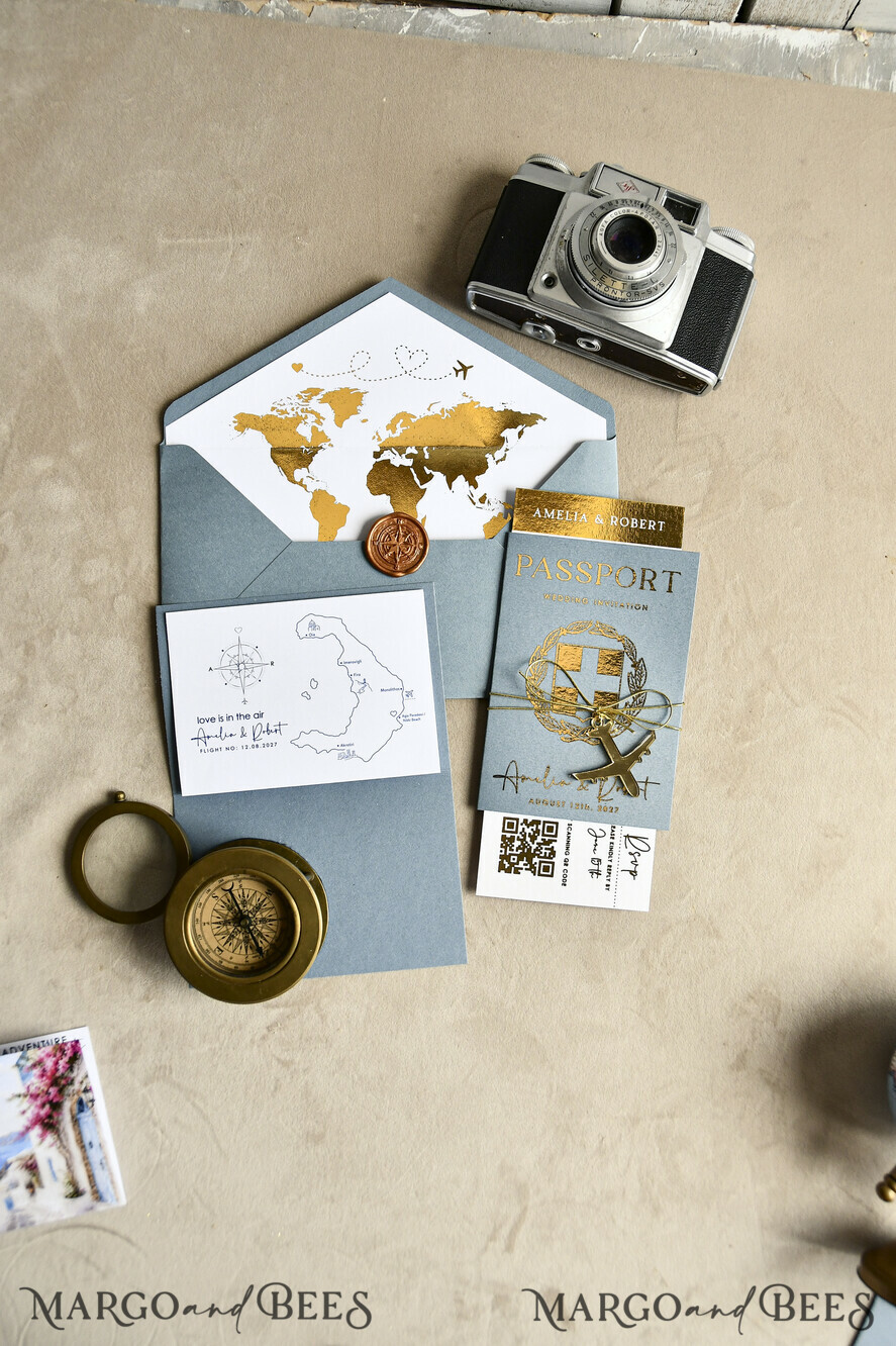 WEDDING INVITATIONS passport to love/ beach wedding invites  Sage Green Passport Wedding Invitation, Wedding Cards  Boarding Pass,  Tuscany Passport Wedding Invitations  Abroad, Destination Wedding Invites, Travel Map Wedding Stationary