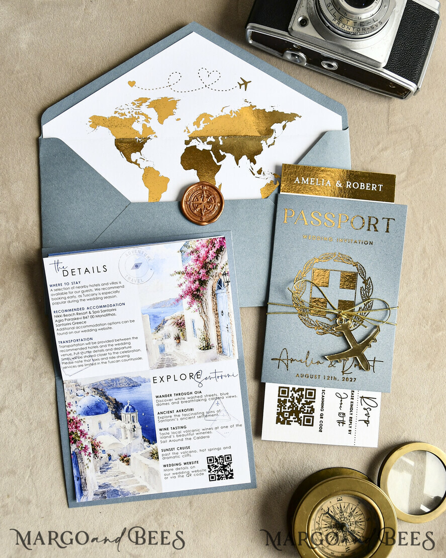 WEDDING INVITATIONS passport to love/ beach wedding invites  Sage Green Passport Wedding Invitation, Wedding Cards  Boarding Pass,  Tuscany Passport Wedding Invitations  Abroad, Destination Wedding Invites, Travel Map Wedding Stationary