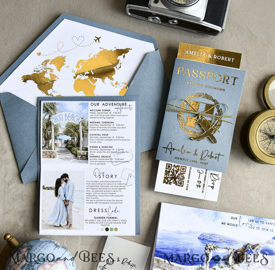 WEDDING INVITATIONS passport to love/ beach wedding invites  Sage Green Passport Wedding Invitation, Wedding Cards  Boarding Pass,  Tuscany Passport Wedding Invitations  Abroad, Destination Wedding Invites, Travel Map Wedding Stationary