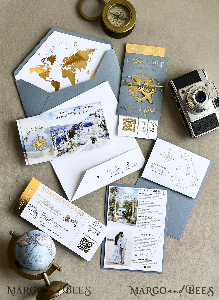 WEDDING INVITATIONS passport to love/ beach wedding invites  Sage Green Passport Wedding Invitation, Wedding Cards  Boarding Pass,  Tuscany Passport Wedding Invitations  Abroad, Destination Wedding Invites, Travel Map Wedding Stationary