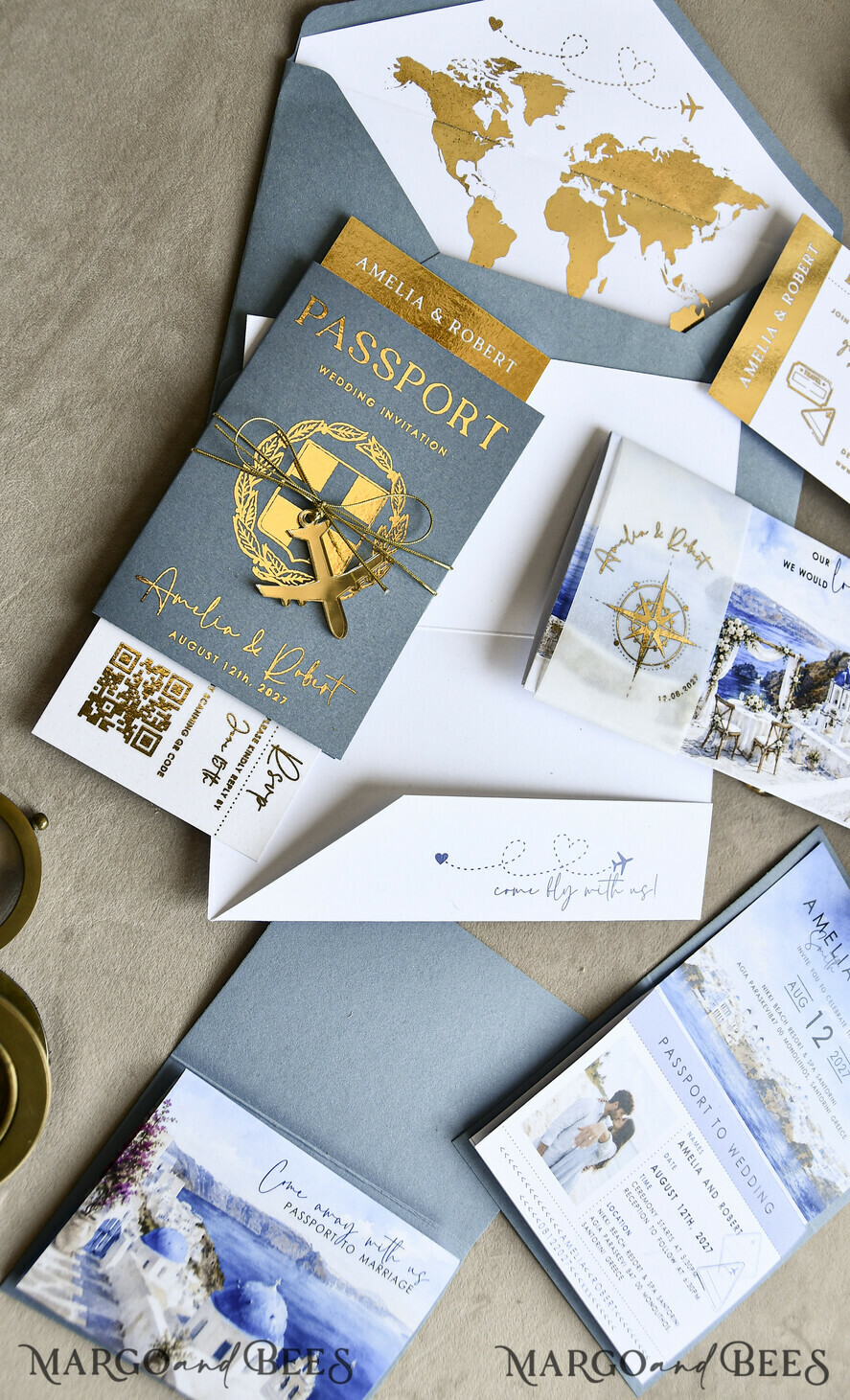 WEDDING INVITATIONS passport to love/ beach wedding invites  Sage Green Passport Wedding Invitation, Wedding Cards  Boarding Pass,  Tuscany Passport Wedding Invitations  Abroad, Destination Wedding Invites, Travel Map Wedding Stationary