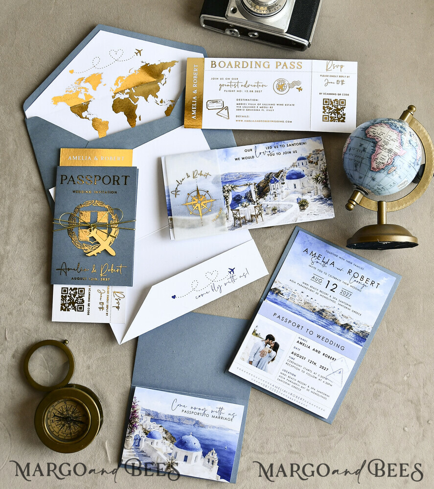 WEDDING INVITATIONS passport to love/ beach wedding invites  Sage Green Passport Wedding Invitation, Wedding Cards  Boarding Pass,  Tuscany Passport Wedding Invitations  Abroad, Destination Wedding Invites, Travel Map Wedding Stationary