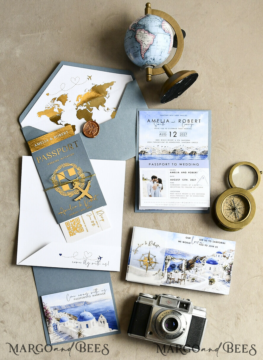 WEDDING INVITATIONS passport to love/ beach wedding invites  Sage Green Passport Wedding Invitation, Wedding Cards  Boarding Pass,  Tuscany Passport Wedding Invitations  Abroad, Destination Wedding Invites, Travel Map Wedding Stationary