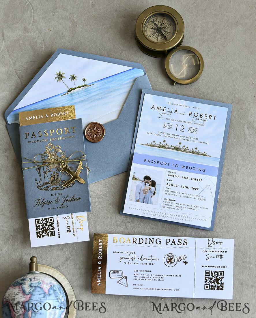 WEDDING INVITATIONS passport to love/ beach wedding invites  Sage Green Passport Wedding Invitation, Wedding Cards  Boarding Pass,  Tuscany Passport Wedding Invitations  Abroad, Destination Wedding Invites, Travel Map Wedding Stationary