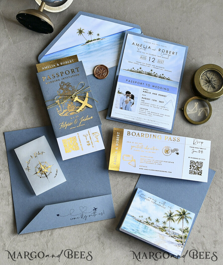 WEDDING INVITATIONS passport to love/ beach wedding invites  Sage Green Passport Wedding Invitation, Wedding Cards  Boarding Pass,  Tuscany Passport Wedding Invitations  Abroad, Destination Wedding Invites, Travel Map Wedding Stationary