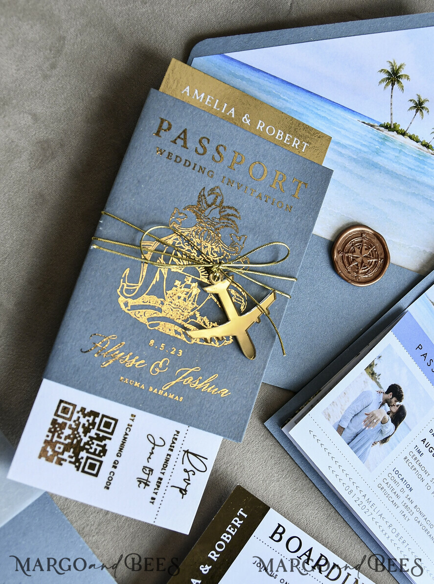 WEDDING INVITATIONS passport to love/ beach wedding invites  Sage Green Passport Wedding Invitation, Wedding Cards  Boarding Pass,  Tuscany Passport Wedding Invitations  Abroad, Destination Wedding Invites, Travel Map Wedding Stationary