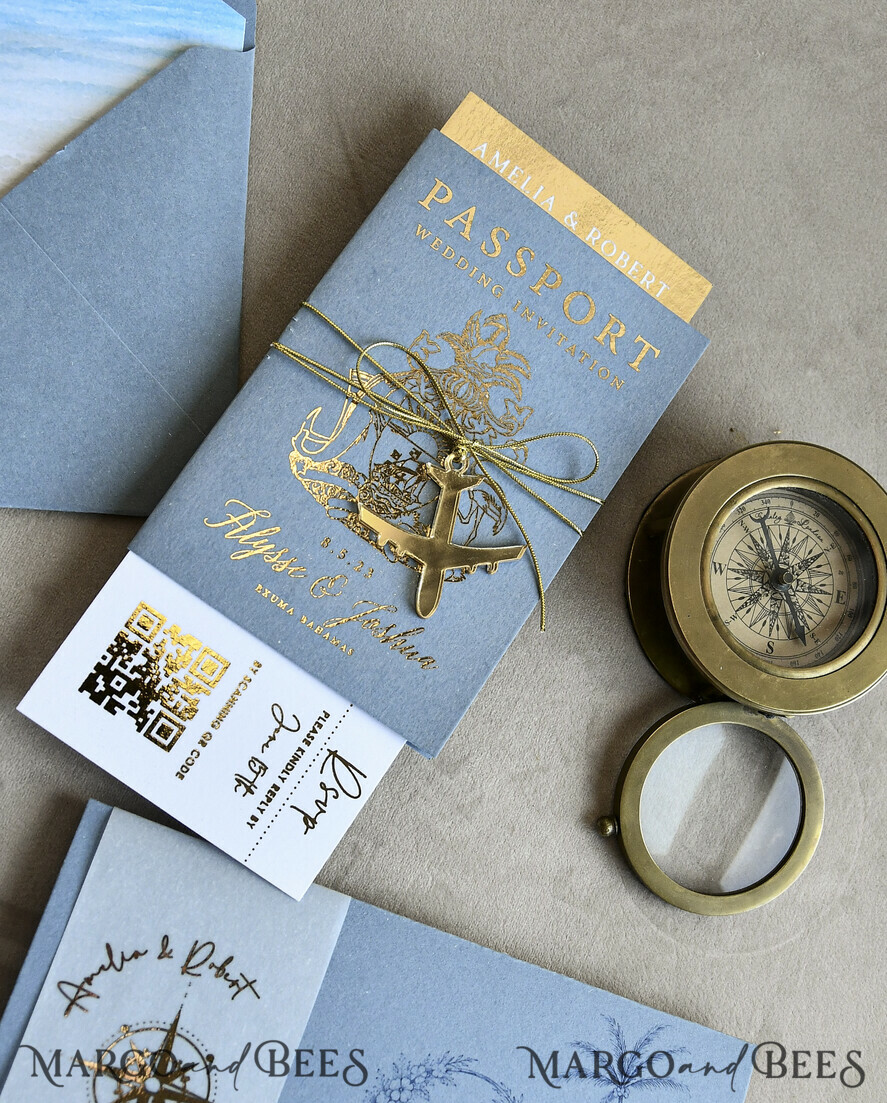 WEDDING INVITATIONS passport to love/ beach wedding invites  Sage Green Passport Wedding Invitation, Wedding Cards  Boarding Pass,  Tuscany Passport Wedding Invitations  Abroad, Destination Wedding Invites, Travel Map Wedding Stationary