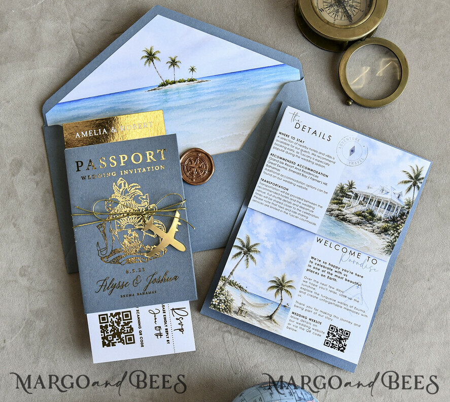 WEDDING INVITATIONS passport to love/ beach wedding invites  Sage Green Passport Wedding Invitation, Wedding Cards  Boarding Pass,  Tuscany Passport Wedding Invitations  Abroad, Destination Wedding Invites, Travel Map Wedding Stationary