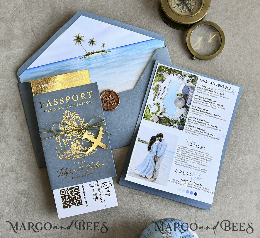 WEDDING INVITATIONS passport to love/ beach wedding invites  Sage Green Passport Wedding Invitation, Wedding Cards  Boarding Pass,  Tuscany Passport Wedding Invitations  Abroad, Destination Wedding Invites, Travel Map Wedding Stationary