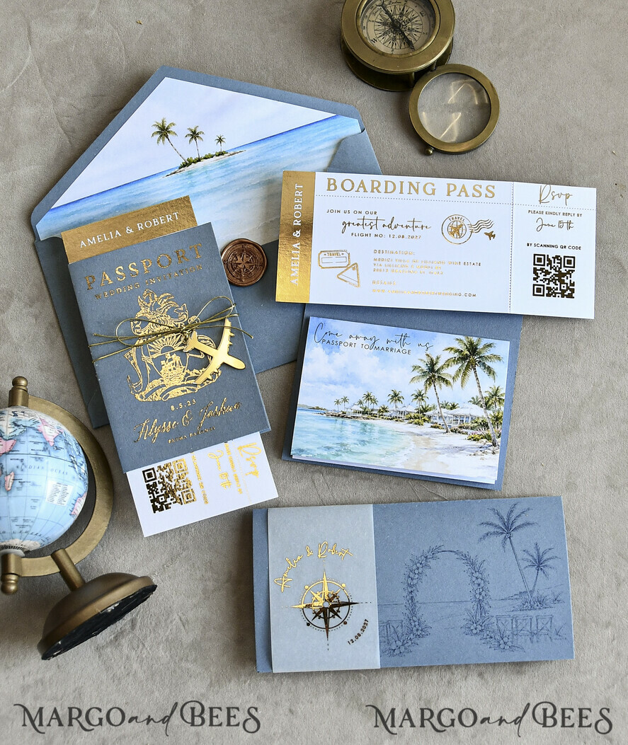 WEDDING INVITATIONS passport to love/ beach wedding invites  Sage Green Passport Wedding Invitation, Wedding Cards  Boarding Pass,  Tuscany Passport Wedding Invitations  Abroad, Destination Wedding Invites, Travel Map Wedding Stationary