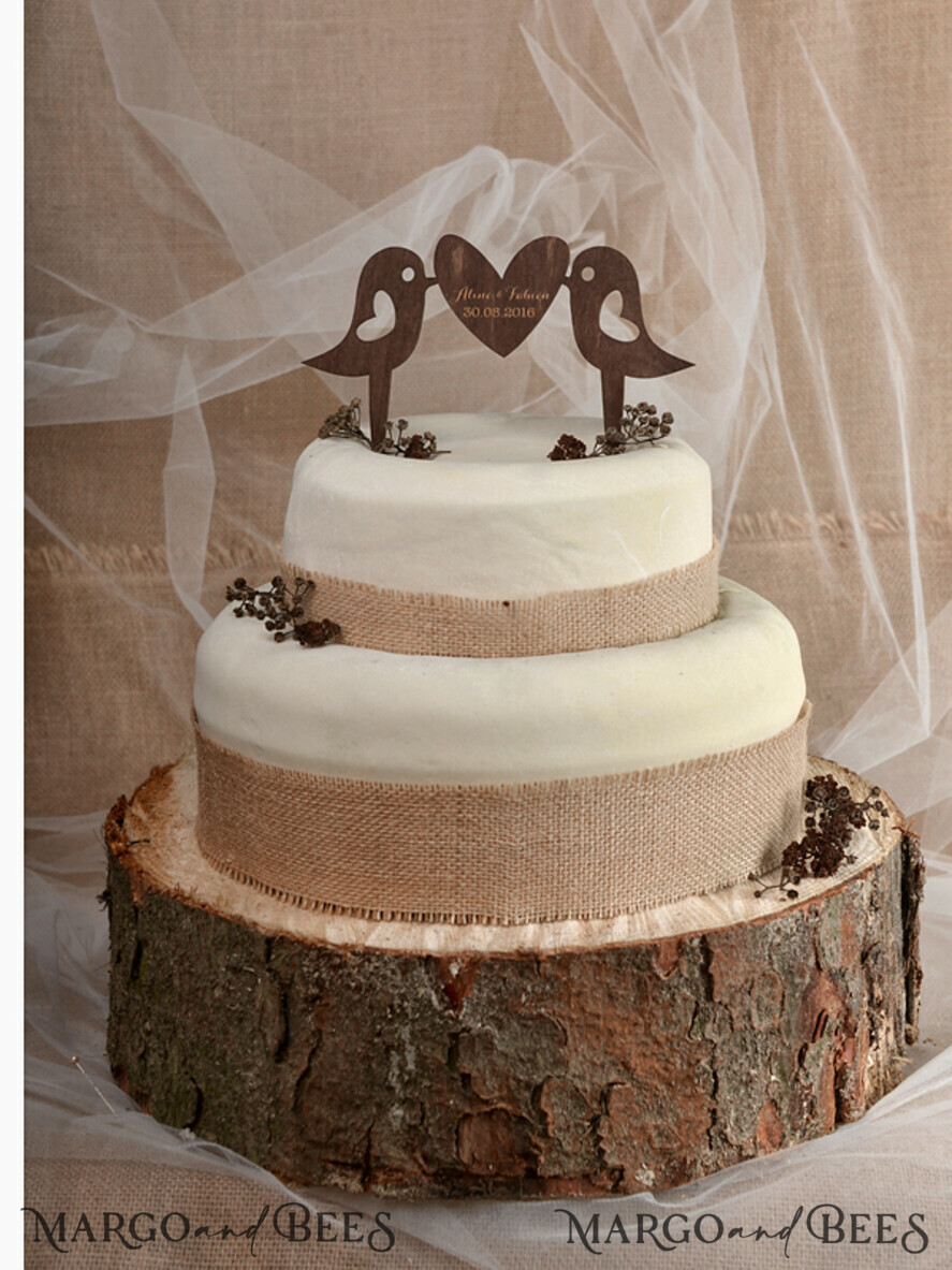 wedding cake topper wooden