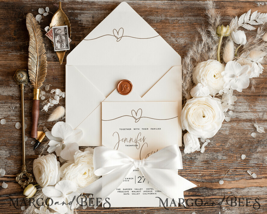 Unique wedding invitations, Elegant wedding invitation set, Elegant Wedding  Invitation Suite, Simple wedding Invites