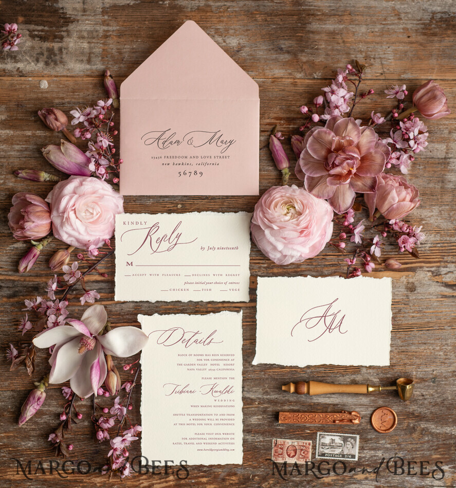 Classic Rose Romantic Wedding Invitation