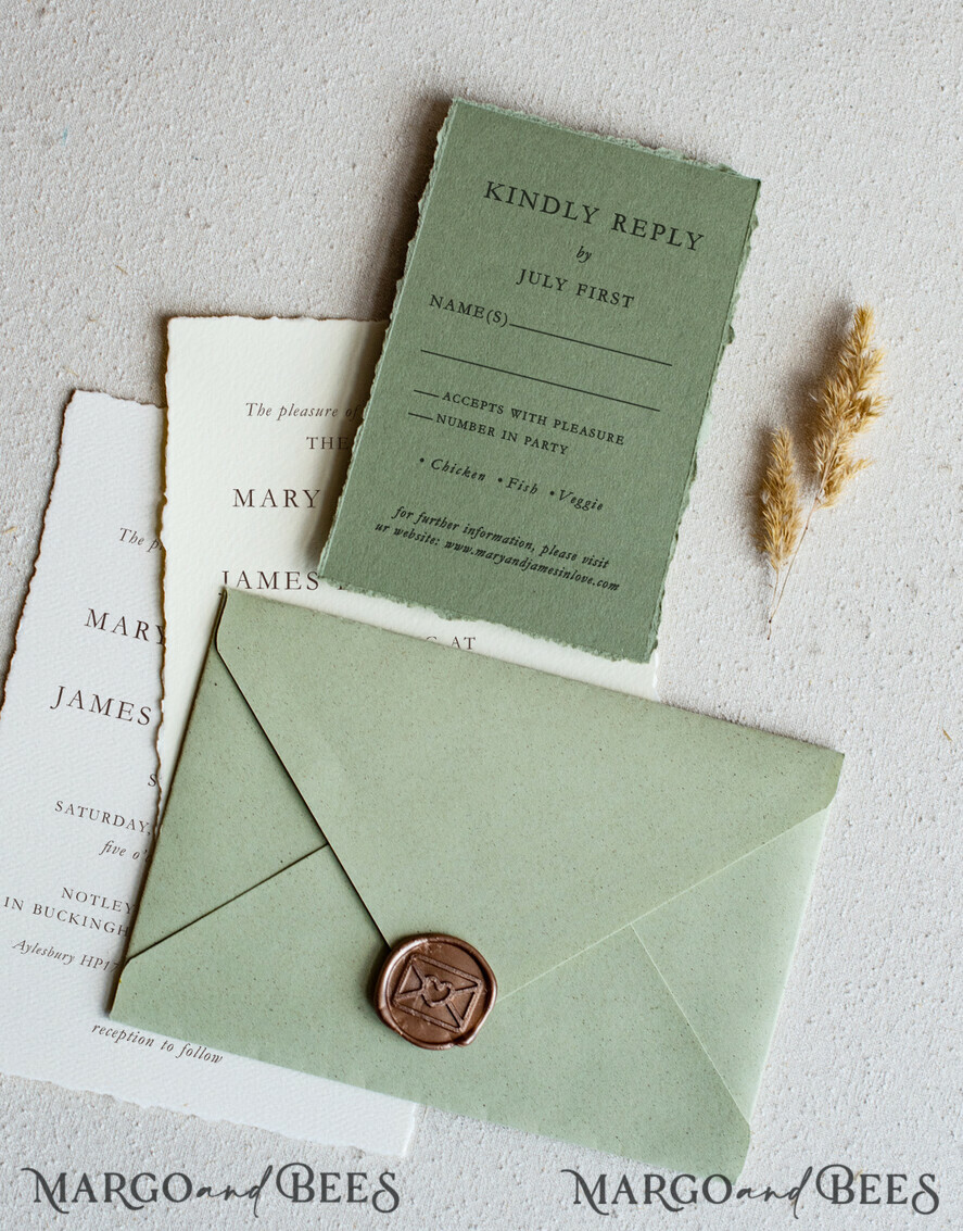 Green Wedding Envelope Seal Stickers, Greenery