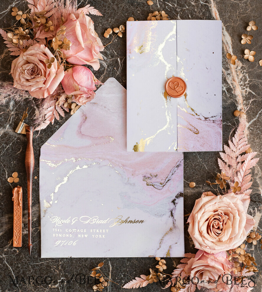 WEDDING INVITATIONS gold / rose gold / silver / glitter Marble Acrylic wedding invitations card, Glamour Blush Pink Velvet Wedding Invitation Suite, Golden Marble Wedding Stationery, Plexi  Luxury Wedding Invites