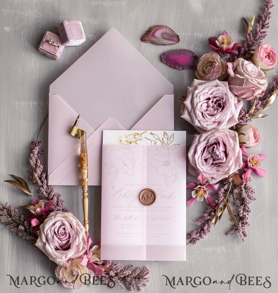 WEDDING INVITATIONS gold / rose gold / silver / glitter Bespoke Minimalistic Wedding Invitation Suite, Romantic Blush Pink Wedding Cards, Glamour Gold Foil Wedding Invitations, Luxury Wedding Stationery