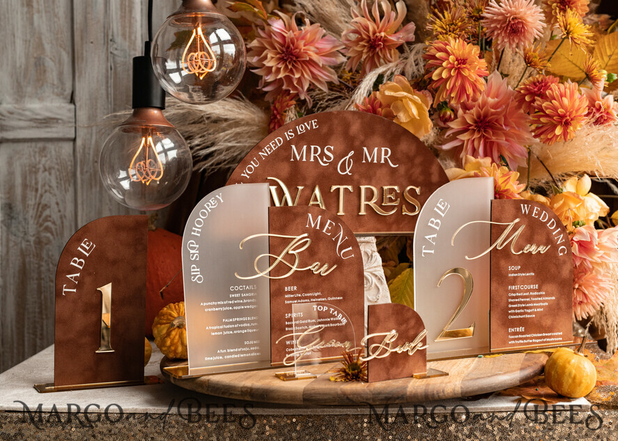 WEDDING INVITATIONS gold / rose gold / silver / glitter Fall Terracotta Modern Arch 3d Wedding Invitation Suite, Bespoke Frozen Acrylic Gold  wedding invitation set, Luxury Velvet Wedding Invitations Frosted Plexi Glass golden Names, Glamour Wedding Invitation Suite, 3D Gold mirror fall copper invites , Wedding Cards