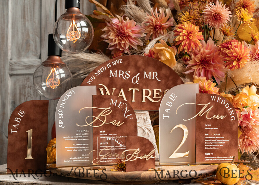 WEDDING INVITATIONS gold / rose gold / silver / glitter Fall Terracotta Modern Arch 3d Wedding Invitation Suite, Bespoke Frozen Acrylic Gold  wedding invitation set, Luxury Velvet Wedding Invitations Frosted Plexi Glass golden Names, Glamour Wedding Invitation Suite, 3D Gold mirror fall copper invites , Wedding Cards