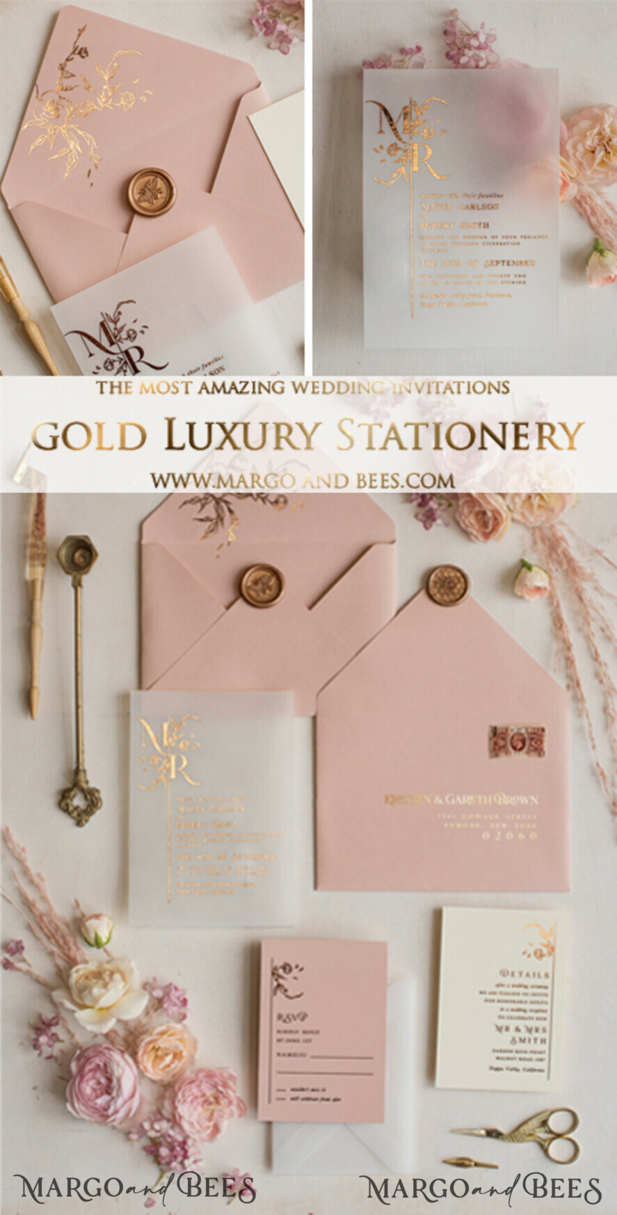 Custom Elegant Wedding Invitation Card with Box Logo Romantic Rose Flower  Wedding Favor Cards Model