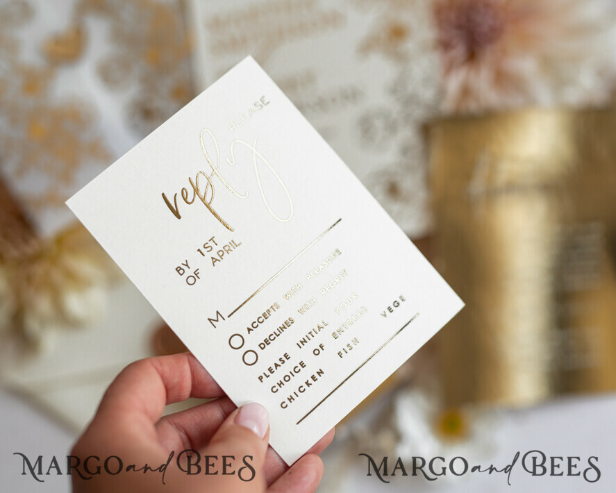 WEDDING INVITATIONS gold / rose gold / silver / glitter Vllum Wedding invitation suite, Boho Glam Wedding Invitations, Golden Shine Wedding Invitates, Elegant Gold Wedding Cards