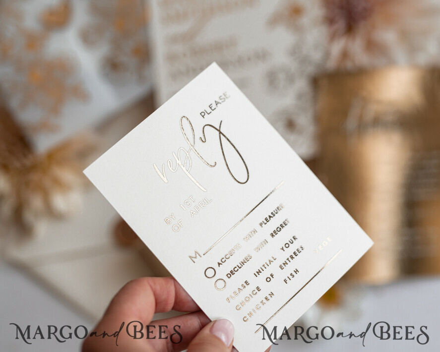 WEDDING INVITATIONS gold / rose gold / silver / glitter Vllum Wedding invitation suite, Boho Glam Wedding Invitations, Golden Shine Wedding Invitates, Elegant Gold Wedding Cards