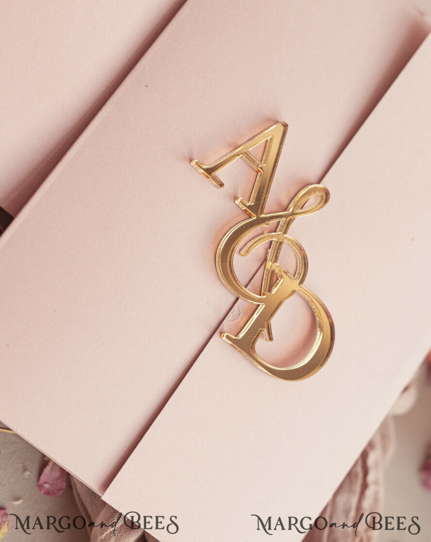 WEDDING INVITATIONS gold / rose gold / silver / glitter  Luxury Mirror gold Wedding Invitations, Elegant Blush Pink Wedding Cards, Glamour Acrylic  Wedding Invites, Clear Plexi Wedding Invitation Suite