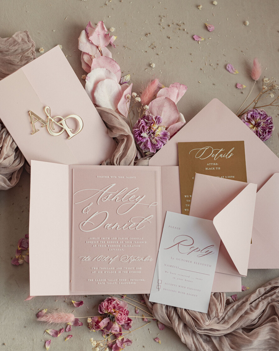 WEDDING INVITATIONS gold / rose gold / silver / glitter  Luxury Mirror gold Wedding Invitations, Elegant Blush Pink Wedding Cards, Glamour Acrylic  Wedding Invites, Clear Plexi Wedding Invitation Suite